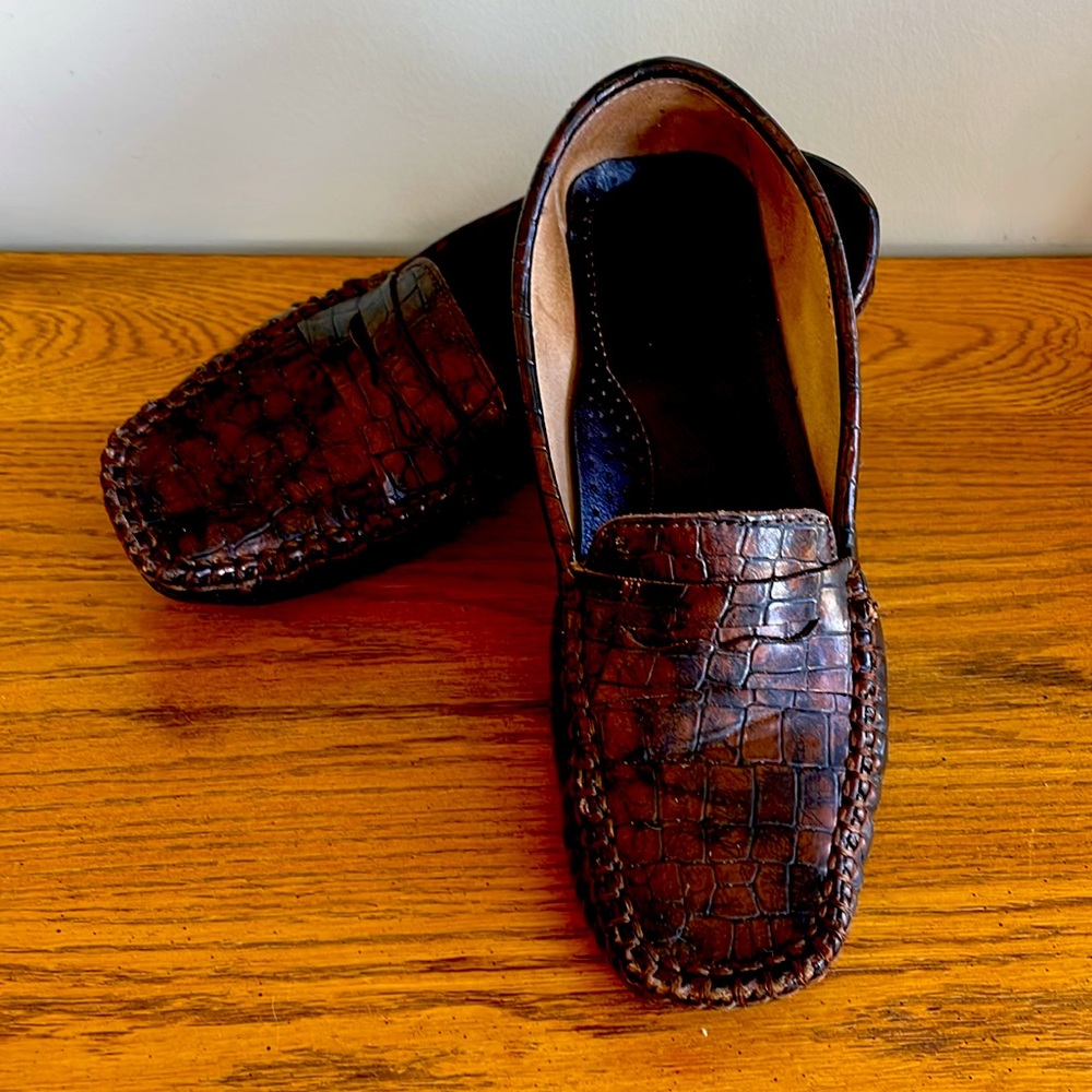 Faux alligator loafers
